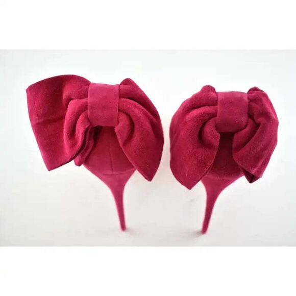 Christian Louboutin Rabakate Alta 120 Bomba Pink Suede Platform Heel Pump 37.5 - Picture 11 of 12